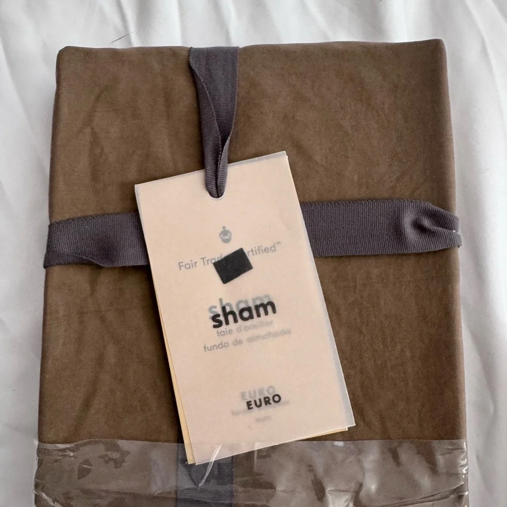 West Elm Brushed Tencel Euro Shams (pair) NWT